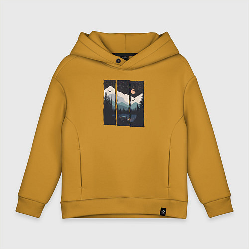 Детское худи оверсайз Бездорожье Сибирь / Горчичный – фото 1