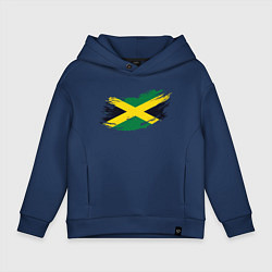 Толстовка оверсайз детская Jamaica Flag, цвет: тёмно-синий