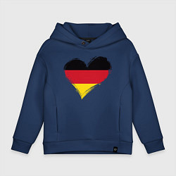 Толстовка оверсайз детская Сердце - Германия, цвет: тёмно-синий