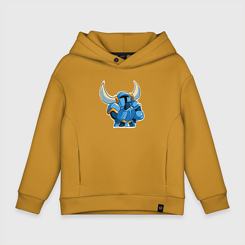 Детское худи оверсайз Задумчивый рыцарь - Shovel Knight / Горчичный – фото 1