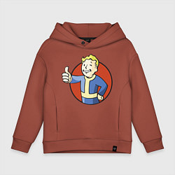 Толстовка оверсайз детская Vault boy like, цвет: кирпичный