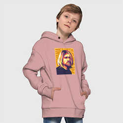 Толстовка оверсайз детская Nirvana - Cobain, цвет: пыльно-розовый — фото 2