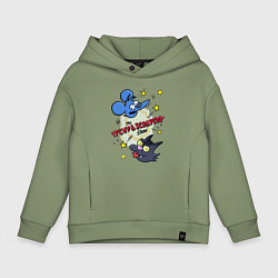 Толстовка оверсайз детская Симпсоны - шоу Щекотки и Царапки, цвет: авокадо