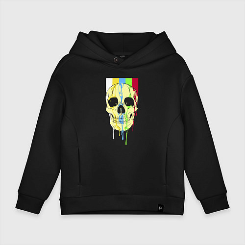 Детское худи оверсайз Color skull - vanguard / Черный – фото 1