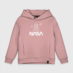 Толстовка оверсайз детская Nasa - космонавт, цвет: пыльно-розовый