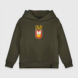 Толстовка оверсайз детская Old School emblem, цвет: хаки