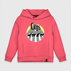 Толстовка оверсайз детская The Cats, цвет: коралловый