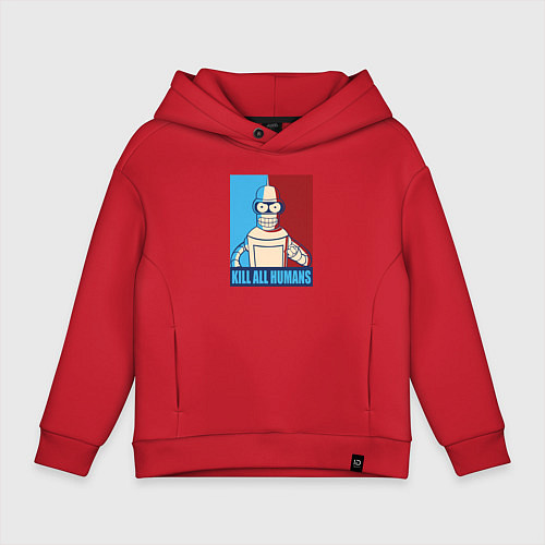 Детское худи оверсайз Bender Futurama / Красный – фото 1