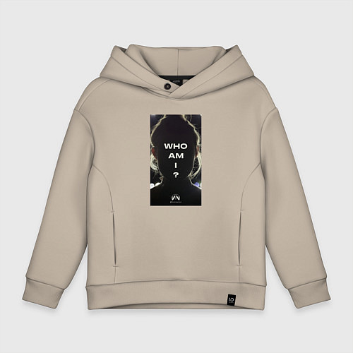 Детское худи оверсайз Who i am - Kojima / Миндальный – фото 1
