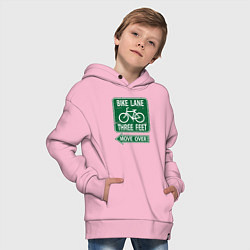 Толстовка оверсайз детская Велосипедная дорожка - подвинься, цвет: светло-розовый — фото 2