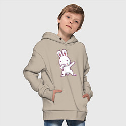 Толстовка оверсайз детская Rabbit Dab, цвет: миндальный — фото 2