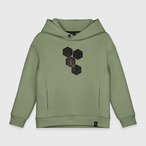 Детское худи оверсайз Лисий Глаз / Авокадо – фото 1