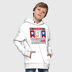 Толстовка оверсайз детская Роберт Левандовски сборная Польши, цвет: белый — фото 2