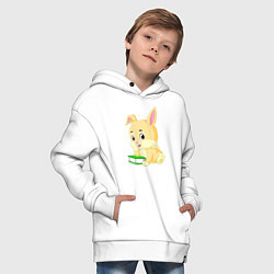 Толстовка оверсайз детская Reading Bunny, цвет: белый — фото 2