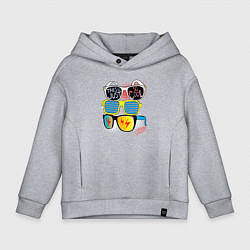 Толстовка оверсайз детская Поп арт очки, цвет: меланж