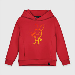 Толстовка оверсайз детская Солнечный кролик, цвет: красный