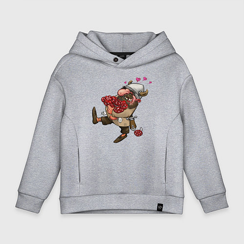 Детское худи оверсайз Счастливый викинг / Меланж – фото 1