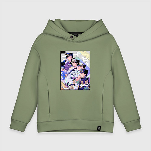 Детское худи оверсайз Этапы жизни Джотаро- JoJO / Авокадо – фото 1