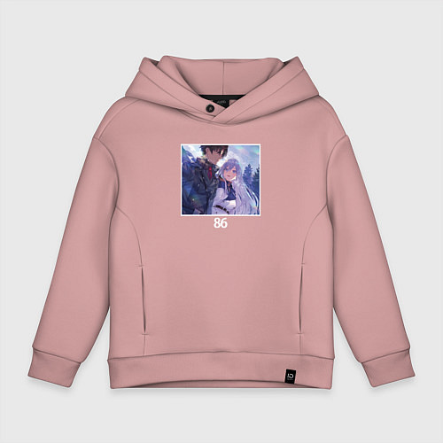 Детское худи оверсайз Синъэй и Владилена - 86 / Пыльно-розовый – фото 1