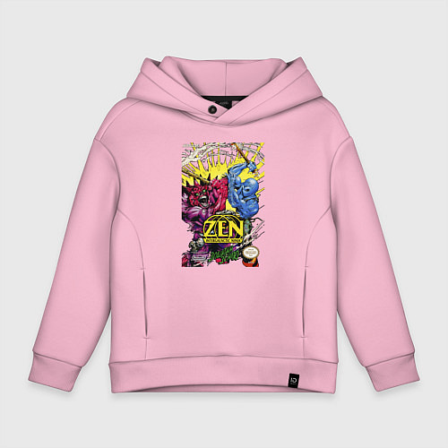 Детское худи оверсайз Zen - intergalactic ninja / Светло-розовый – фото 1