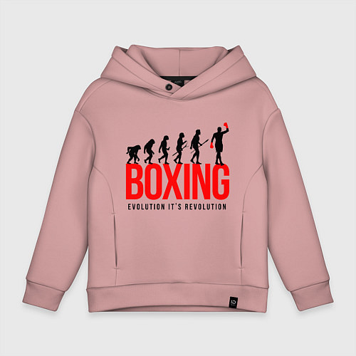 Детское худи оверсайз Boxing evolution / Пыльно-розовый – фото 1