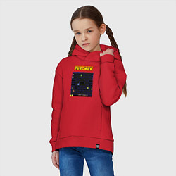 Толстовка оверсайз детская Pac-Man на ZX-Spectrum, цвет: красный — фото 2