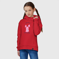 Толстовка оверсайз детская Год розового кролика, цвет: красный — фото 2
