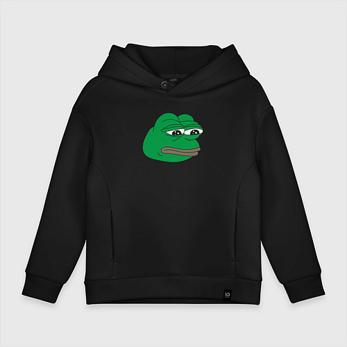 Детское худи оверсайз Лягушонок Пепе-Frog Pepe / Черный – фото 1