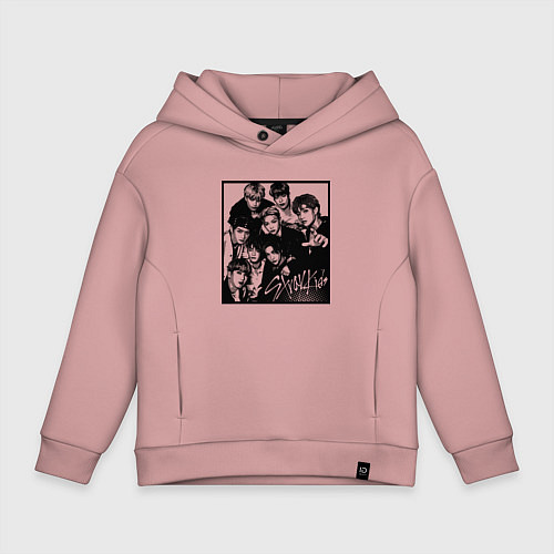 Детское худи оверсайз Stray Kids Halftone Art / Пыльно-розовый – фото 1