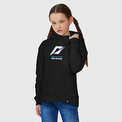 Толстовка оверсайз детская Need for Speed в стиле glitch и баги графики, цвет: черный — фото 2