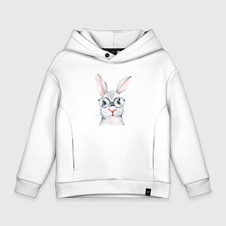Толстовка оверсайз детская Серый кролик, цвет: белый