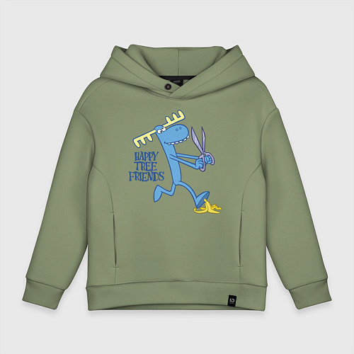 Детское худи оверсайз Lumpy eyes / Авокадо – фото 1