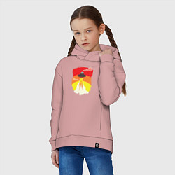 Толстовка оверсайз детская Ретро летающий корабль НЛО, цвет: пыльно-розовый — фото 2