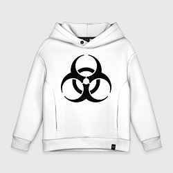Толстовка оверсайз детская Biological hazard, цвет: белый