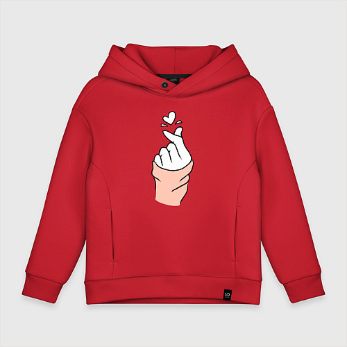 Детское худи оверсайз Hand click / Красный – фото 1