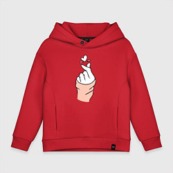 Толстовка оверсайз детская Hand click, цвет: красный