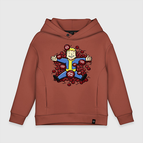 Детское худи оверсайз Vault boy caps / Кирпичный – фото 1