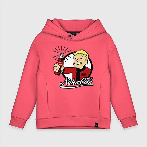 Детское худи оверсайз Vault boy - nuka cola / Коралловый – фото 1