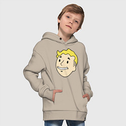 Толстовка оверсайз детская Vault boy head, цвет: миндальный — фото 2