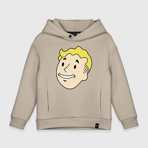 Детское худи оверсайз Vault boy head / Миндальный – фото 1