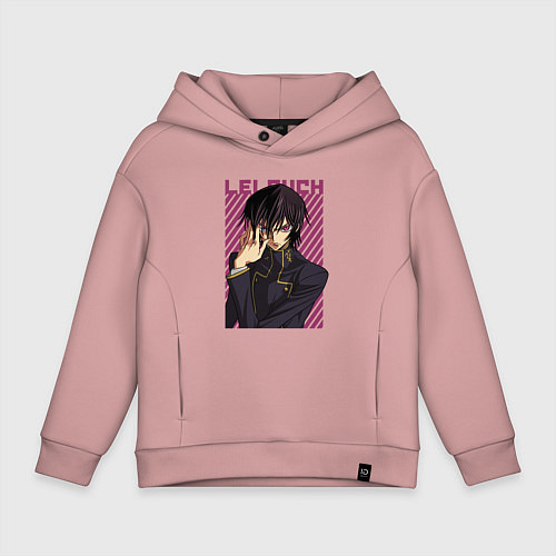 Детское худи оверсайз Лелуш Черный принц / Пыльно-розовый – фото 1