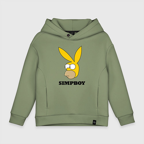 Детское худи оверсайз Simpboy - rabbit Homer / Авокадо – фото 1