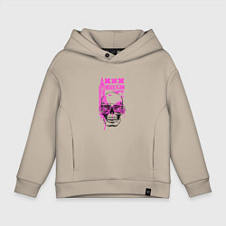 Толстовка оверсайз детская Hooligan skull, цвет: миндальный