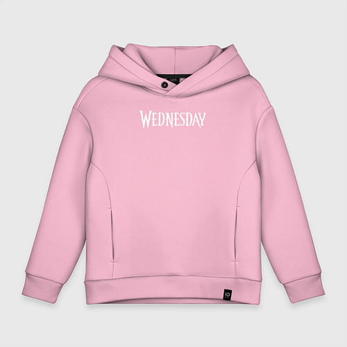 Детское худи оверсайз Wednesday Logo / Светло-розовый – фото 1