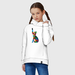 Толстовка оверсайз детская Бенгальская кошка, цвет: белый — фото 2