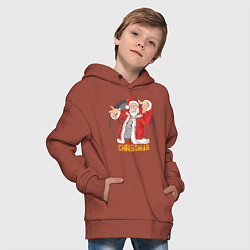 Толстовка оверсайз детская Крутейший Санта, цвет: кирпичный — фото 2