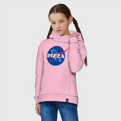 Толстовка оверсайз детская Nasa - pizza, цвет: светло-розовый — фото 2