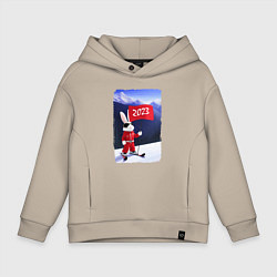 Толстовка оверсайз детская На вершине года, цвет: миндальный