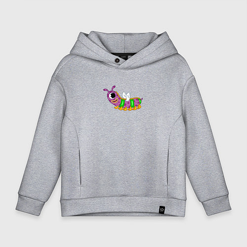 Детское худи оверсайз Мультяшный монстр / Меланж – фото 1