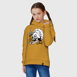 Толстовка оверсайз детская Chef skull, цвет: горчичный — фото 2
